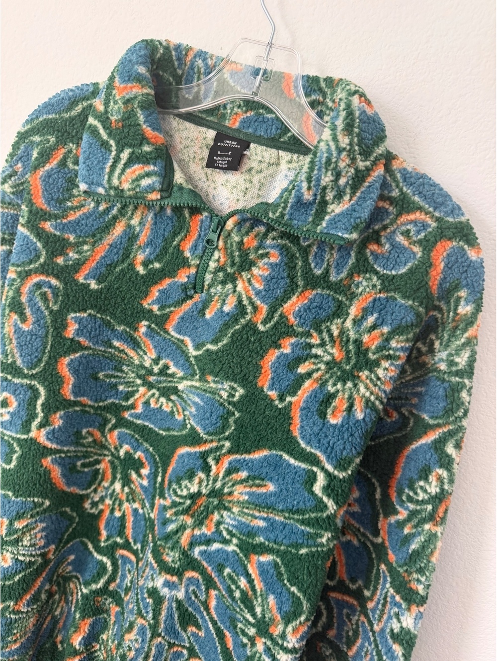 Urban Outfitters Long Sleeve 1/4 Zip Fleece Cozy Teddy Texture Sweater Size S - Picture 3 of 8